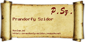 Prandorfy Szidor névjegykártya